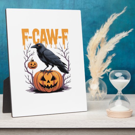 F-Caw-F Classic Halloween Raven Pumpkin Tee - Spoo Fotoplatte (Seite)