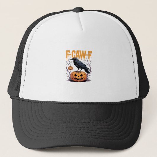 F-Caw-F Classic Halloween Raven Pumpkin Tee - Spoo Truckerkappe (Vorderseite)