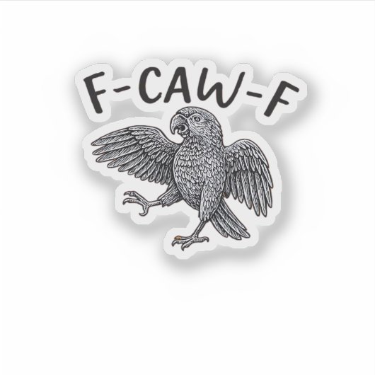 F-Caw-F Classic Minimal Clean Aufkleber (Vorderseite)