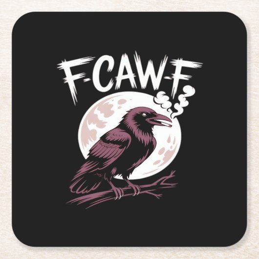 F-Caw-F Classic Minimal Clean Rechteckiger Pappuntersetzer (Vorderseite)