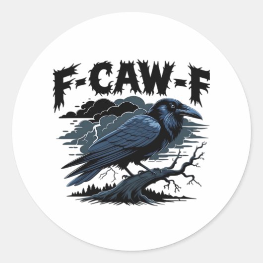 F-Caw-F Classic Minimal Clean Runder Aufkleber (Vorderseite)