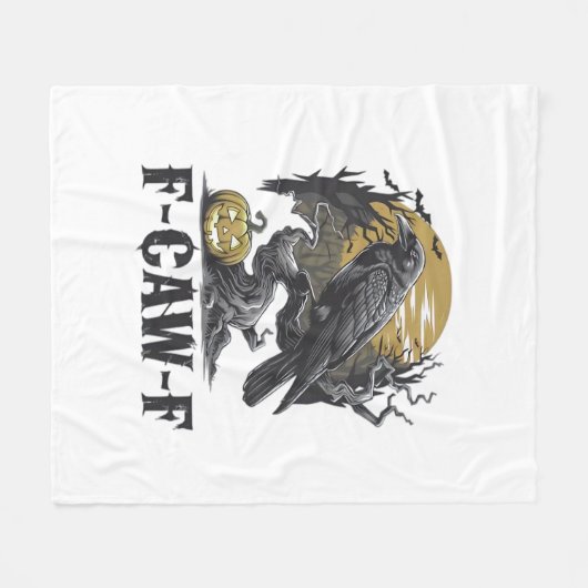 F-Caw-F Classic Minimal Design Fleecedecke (Vorderseite (Horizontal))