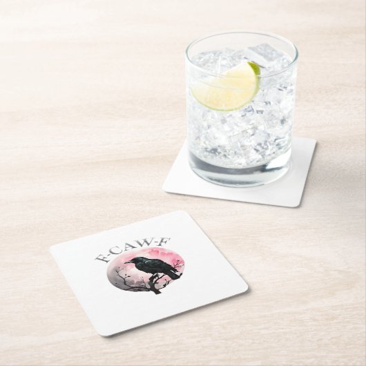 F-Caw-F Classic Retro Cool Rechteckiger Pappuntersetzer (Vor Ort)