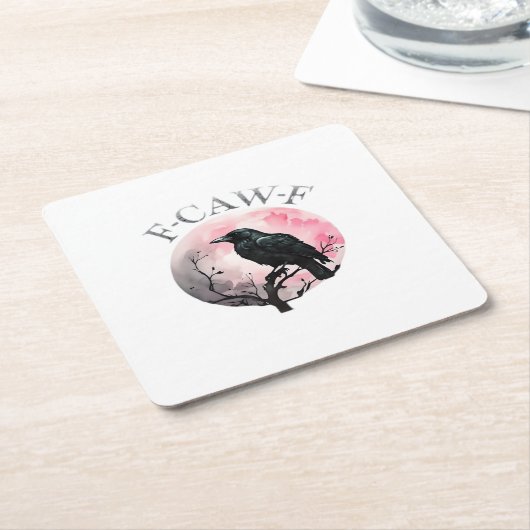 F-Caw-F Classic Retro Cool Rechteckiger Pappuntersetzer (angewinkelt)