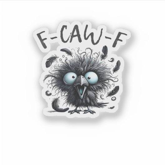 F-Caw-F Classic Retro Style Aufkleber (Vorderseite)