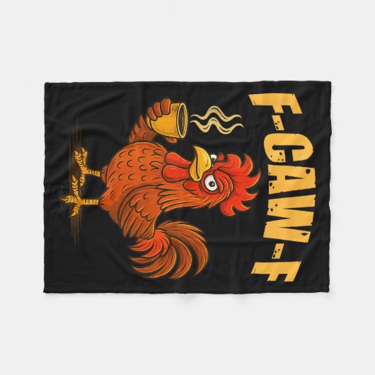 F Caw F Coffee Chicken F Kawf Rooster Funny Bird F Fleecedecke (Vorderseite (Horizontal))