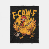 F Caw F Coffee Chicken F Kawf Rooster Funny Bird F Fleecedecke (Vorderseite)