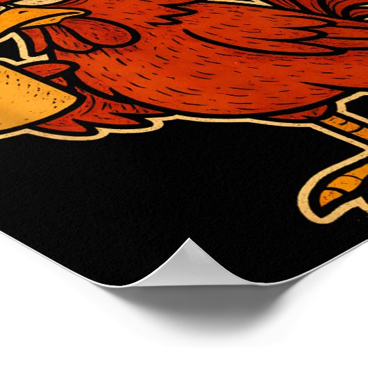F Caw F Coffee Chicken F Kawf Rooster Funny Bird F Poster (Ecke)