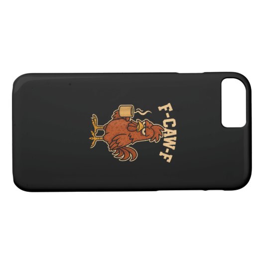 F-Caw-F Coffee Chicken Rooster Funny Bird Case-Mate iPhone Hülle (Rückseite (Horizontal))