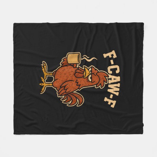 F-Caw-F Coffee Chicken Rooster Funny Bird Fleecedecke (Vorderseite (Horizontal))
