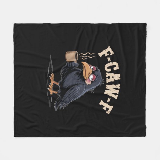F Caw F Coffee Crow Gothic Raven Funny Halloween Fleecedecke (Vorderseite (Horizontal))