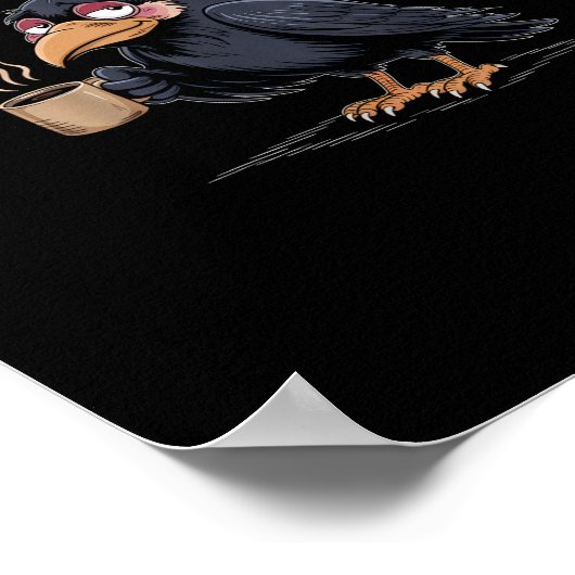 F Caw F Coffee Crow Gothic Raven Funny Halloween Poster (Ecke)