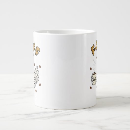 F-CAW-F Coffee Lover Chicken, Funny FCAWF Bird Jumbo-Tasse (Vorderseite)