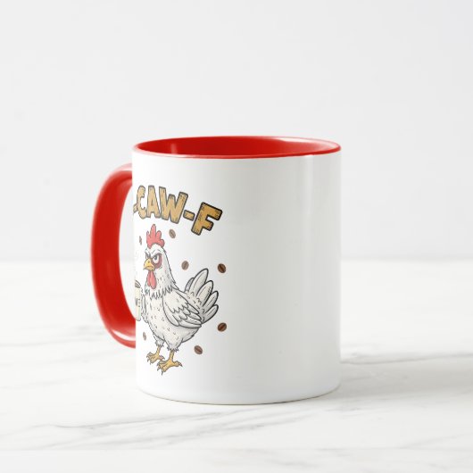 F-CAW-F Coffee Lover Chicken, Funny FCAWF Bird Tasse (Vorderseite Links)