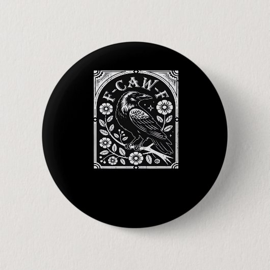 F-Caw-F Crow Aesthetic Casual Button (Vorderseite)