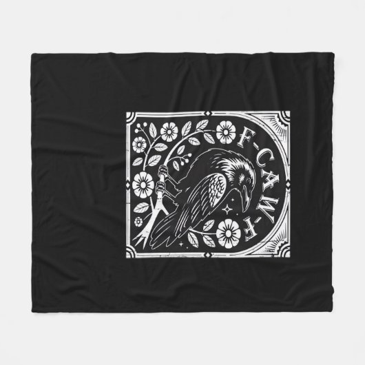 F-Caw-F Crow Aesthetic Casual Fleecedecke (Vorderseite (Horizontal))