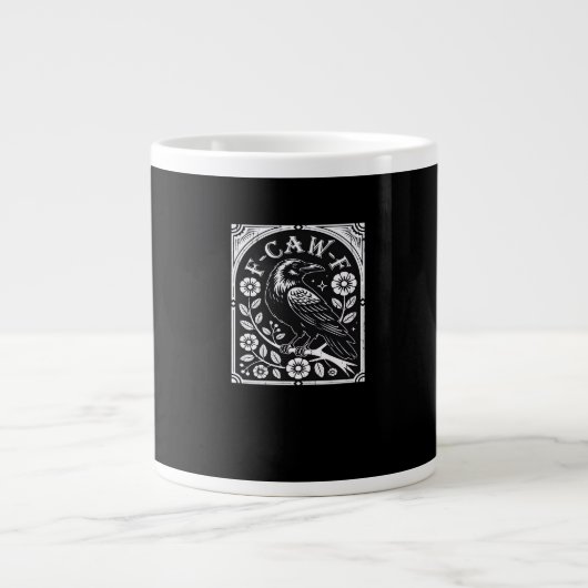 F-Caw-F Crow Aesthetic Casual Jumbo-Tasse (Vorderseite)