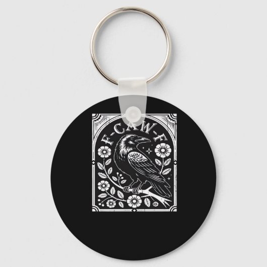 F-Caw-F Crow Aesthetic Casual Schlüsselanhänger (Vorderseite)