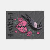 F Caw F Crow Anti Valentine's Day Dark Gothic Brok Fleecedecke (Vorderseite (Horizontal))