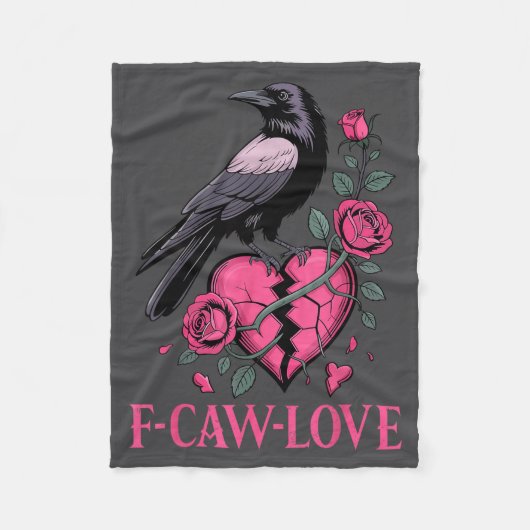 F Caw F Crow Anti Valentine's Day Dark Gothic Brok Fleecedecke (Vorderseite)
