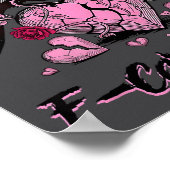 F Caw F Crow Anti Valentine's Day Dark Gothic Brok Poster (Ecke)