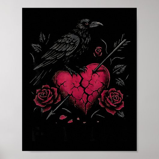 F Caw F Crow Anti Valentine's Day Dark Gothic Brok Poster (Vorne)