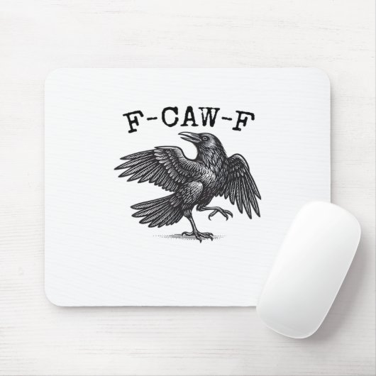 F-Caw-F Crow, Bird Cawing Grunge Cool Unique Mousepad (Mit Mouse)