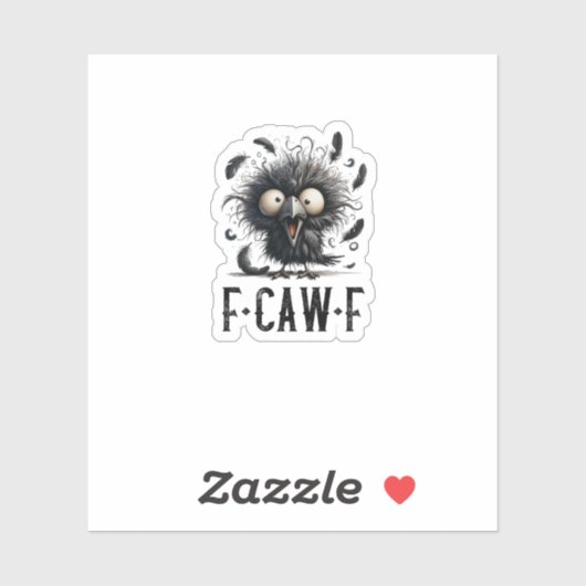 F-Caw-F Crow Bird Funny Crow F-Caw-F Tri-Blend Aufkleber (Blatt)