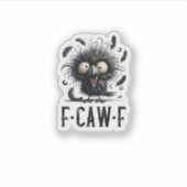 F-Caw-F Crow Bird Funny Crow F-Caw-F Tri-Blend Aufkleber (Vorderseite)