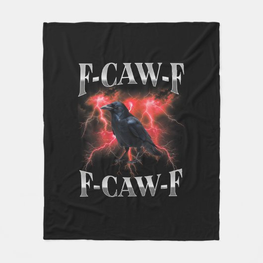 F-Caw-F Crow Bird Raven Gothic Meme Fleecedecke (Vorderseite)