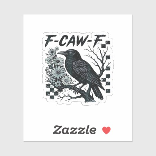 F-Caw-F Crow Bird Retro Classic Aufkleber (Blatt)