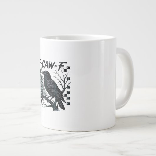F-Caw-F Crow Bird Retro Classic Jumbo-Tasse (Vorderseite Rechts)