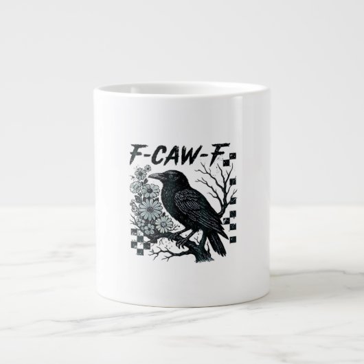 F-Caw-F Crow Bird Retro Classic Jumbo-Tasse (Vorderseite)
