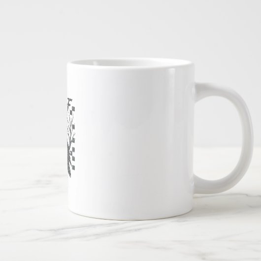 F-Caw-F Crow Bird Retro Classic Jumbo-Tasse (Rechts)