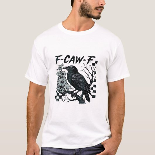 F-Caw-F Crow Bird Retro Classic T-Shirt (Vorderseite)