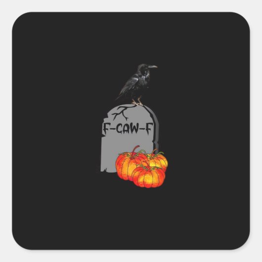 F-Caw-F Crow Classic Retro Cool Quadratischer Aufkleber (Vorderseite)