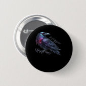 F-Caw-F Crow Classic Retro Style Button (Vorne & Hinten)