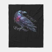 F-Caw-F Crow Classic Retro Style Fleecedecke (Vorderseite)