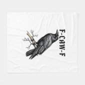 F Caw F Crow, F-Caw-F Cute Bird Saying Meme Fleecedecke (Vorderseite (Horizontal))