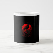 F-Caw-F Crow Funny Bird Red Moon Gothic Jumbo-Tasse (Vorderseite)
