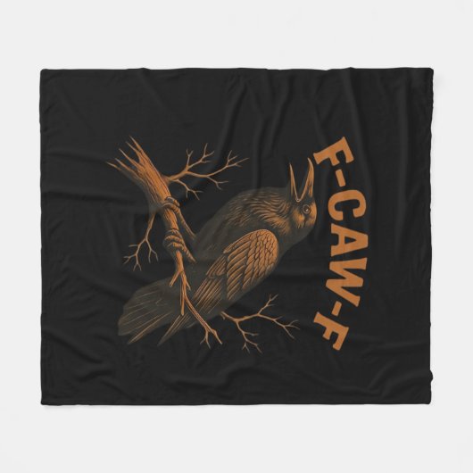 F-Caw-F Crow Funny Crow Lover Humor Bird Classic Fleecedecke (Vorderseite (Horizontal))