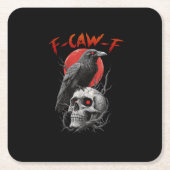 F-Caw-F Crow Funny F-Caw-F Aesthetic Design Rechteckiger Pappuntersetzer (Vorderseite)