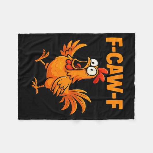 F-caw-f Crow Funny Fcawf Black Bird Chicken Meme G Fleecedecke (Vorderseite (Horizontal))