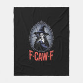 F-Caw-F Crow Funny Gothic Moon Bird Halloween Crea Fleecedecke (Vorderseite)