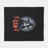 F-Caw-F Crow Funny Gothic Moon Bird Halloween Crea Fleecedecke (Vorderseite (Horizontal))