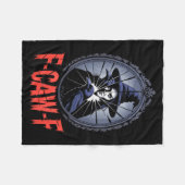 F-caw-f Crow Funny Gothic Moon Black Bird Hallowee Fleecedecke (Vorderseite (Horizontal))