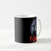 F-caw-f Crow Funny Gothic Moon Black Bird Hallowee Kaffeetasse (VorderseiteRechts)