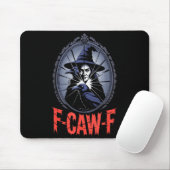 F-caw-f Crow Funny Gothic Moon Black Bird Hallowee Mousepad (Mit Mouse)