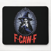 F-caw-f Crow Funny Gothic Moon Black Bird Hallowee Mousepad (Vorne)