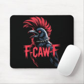F-caw-f Crow Funny Gothic Moon Black Bird Hallowee Mousepad (Mit Mouse)